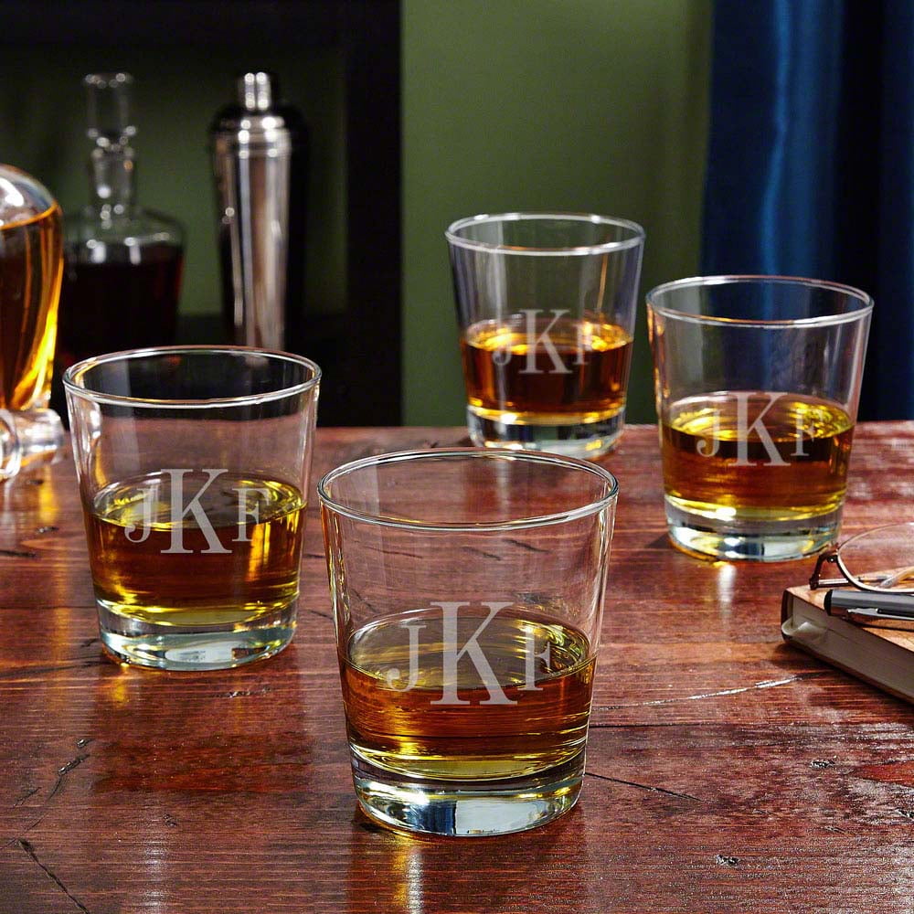 Classic Monogram On the Rocks Glasses, Set of 4