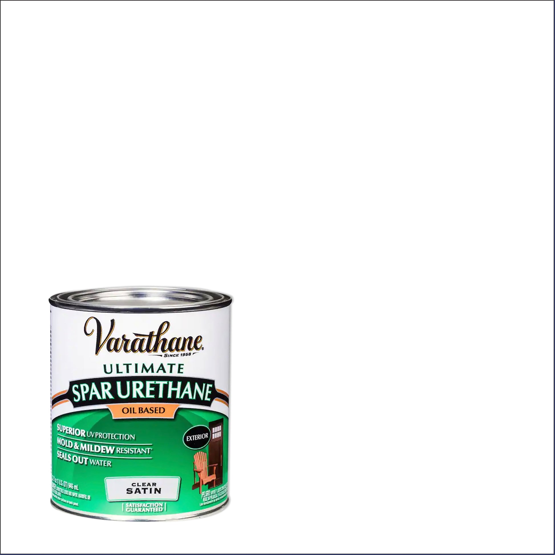 2 Pack, Clear (275 Voc), Varathane Exterior Satin Wood Ultimate Spar Urethane Oil-Based- Quart