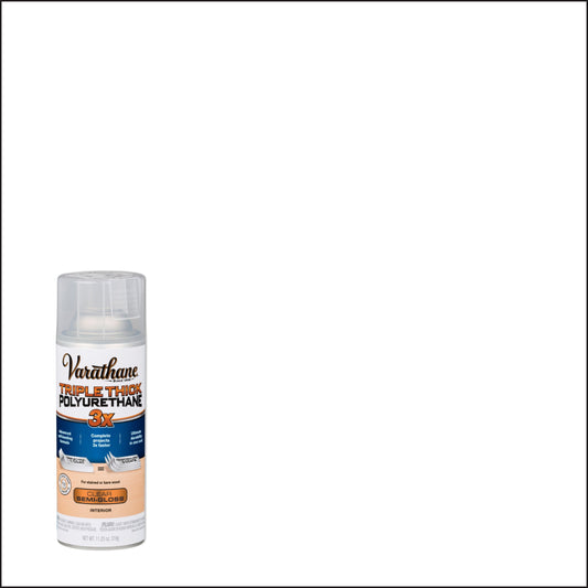 6 Pack, Clear, Varathane Triple Thick Semi-Gloss Polyurethane-318291, 11.25 oz Spray
