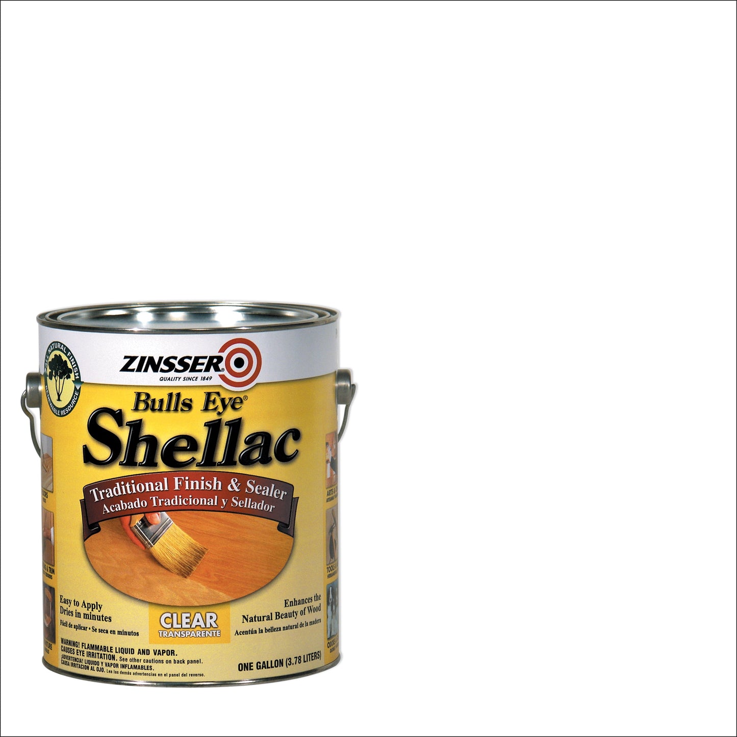 Clear, Zinsser Flat Bulls Eye Shellac Traditional Finish & Sealer- Gallon, 1 Pack