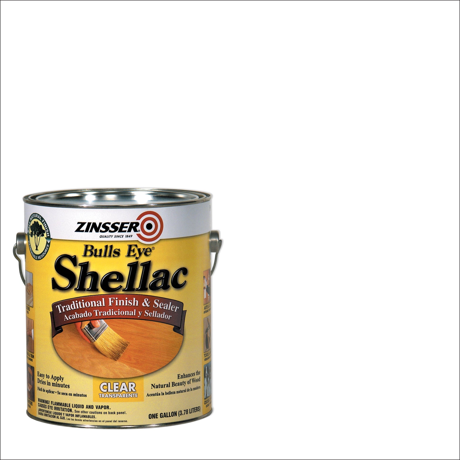 Clear, Zinsser Flat Bulls Eye Shellac Traditional Finish & Sealer- Gallon, 1 Pack