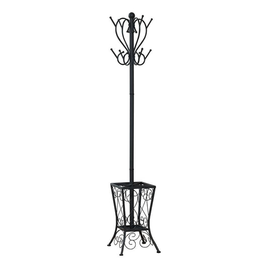 Perchero de Pasillo Ãrbol 8 Ganchos Entrada 71"H Dormitorio Metal Negro