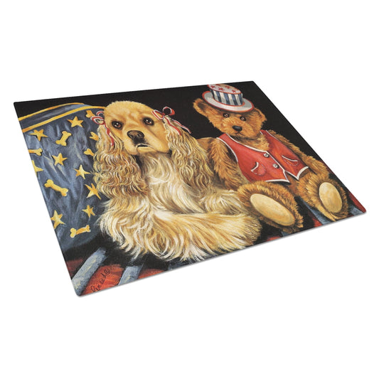 Cocker Spaniel Annie and Henri Glass Cutting Board Large PPP3256LCB