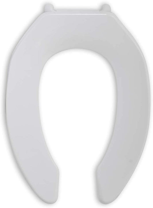 Commercial Plastic Toilet Seat with Self Sustaining Check Hinge, White
