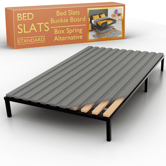 Continental Sleep, Wooden Queen Bed Slats for Support Under Mattress with Cover â€“ Replacement Wood Slats for Queen Size Bed Frame â€“ Under Mattress Support Without Extra Height â€“ 2.38" Standard Width