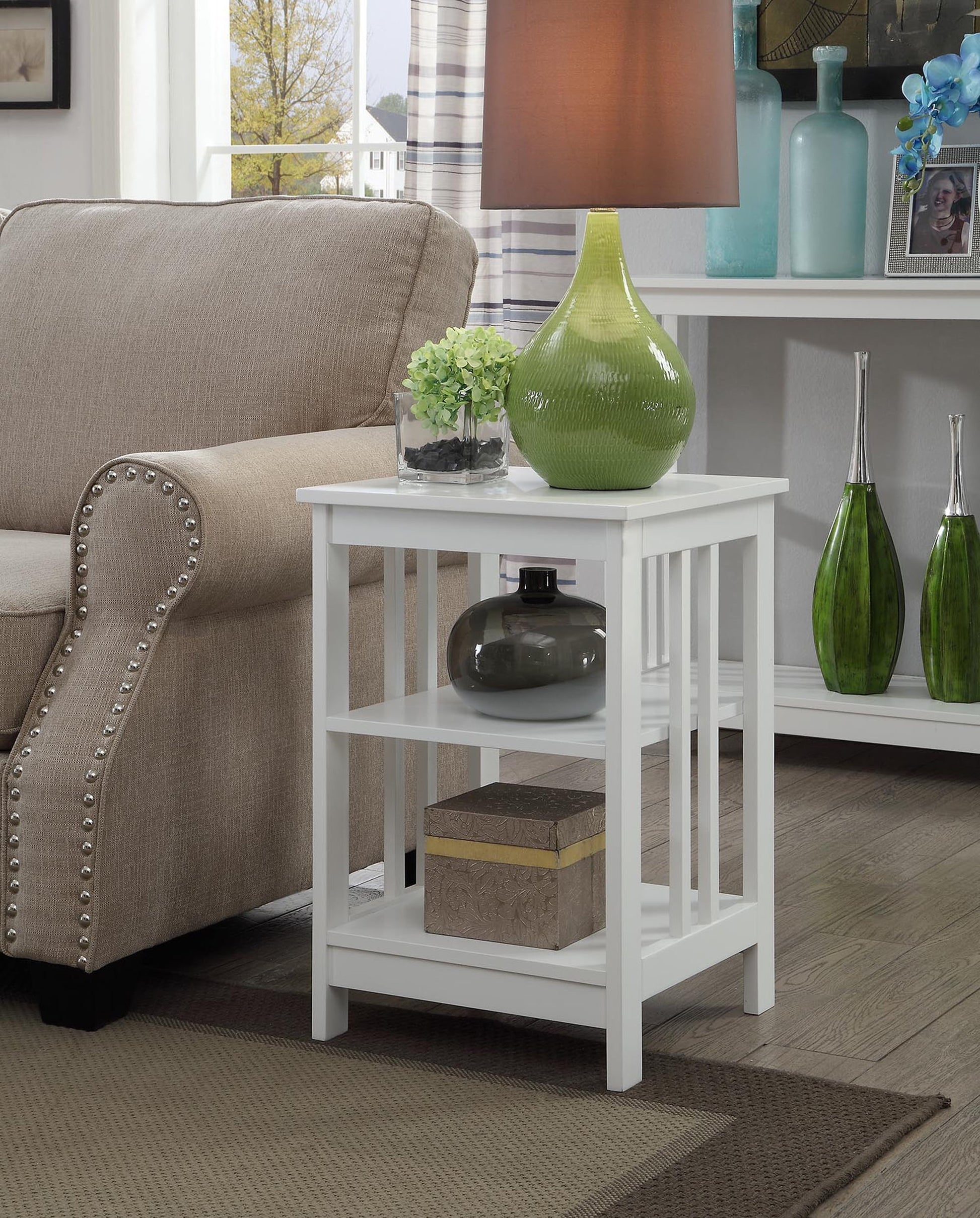 Convenience Concepts Mission End Table, White