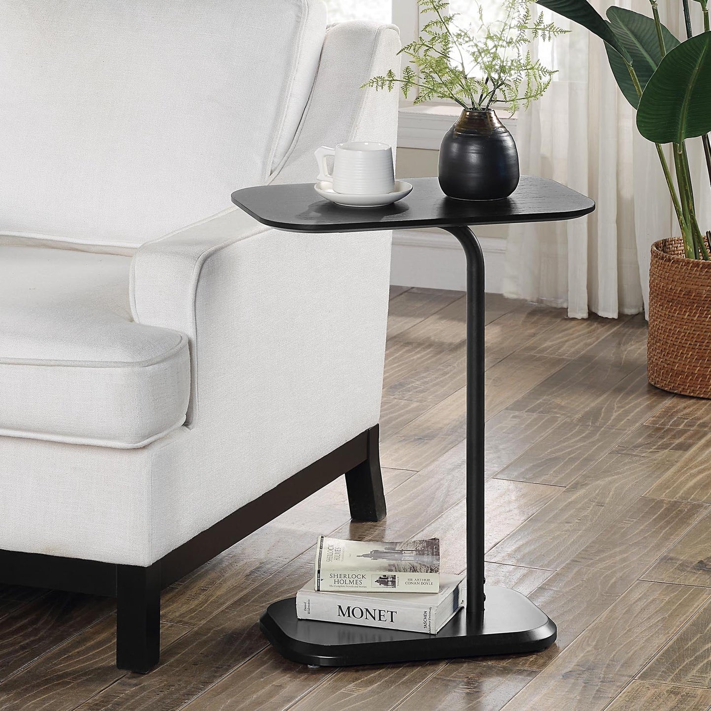 Convenience Concepts Oslo 19" x 12" x 25.25" C End Table, Black/Black