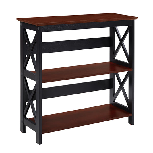 Convenience Concepts Oxford 3 Tier Bookcase Entryway Hall Table, Cherry/Black