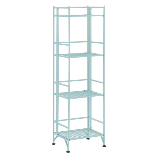 Xtra Storage 4 Tier Folding Metal Shelf, Seafoam