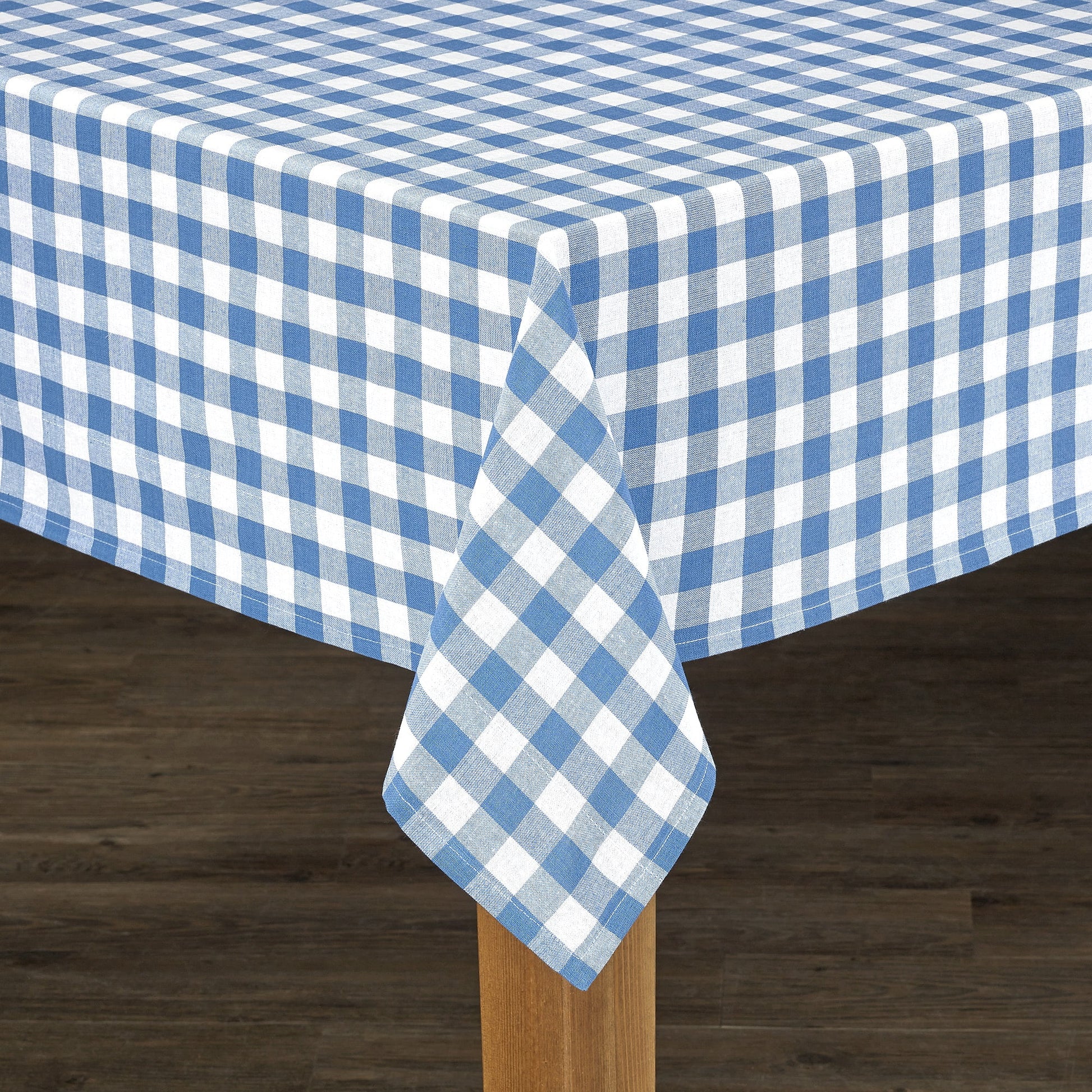 Conventry Navy Buffalo Check 100% Cotton Tablecloth 60"X84"