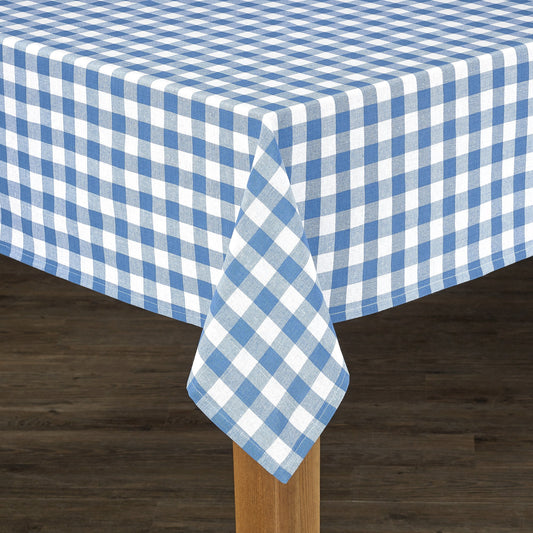 Conventry Navy Buffalo Check 100% Cotton Tablecloth 70" Round