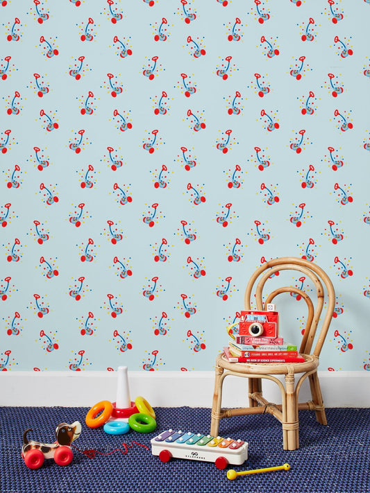 Corn Popper Removable Vinyl Wallpaper By Fisher-Price - Sky