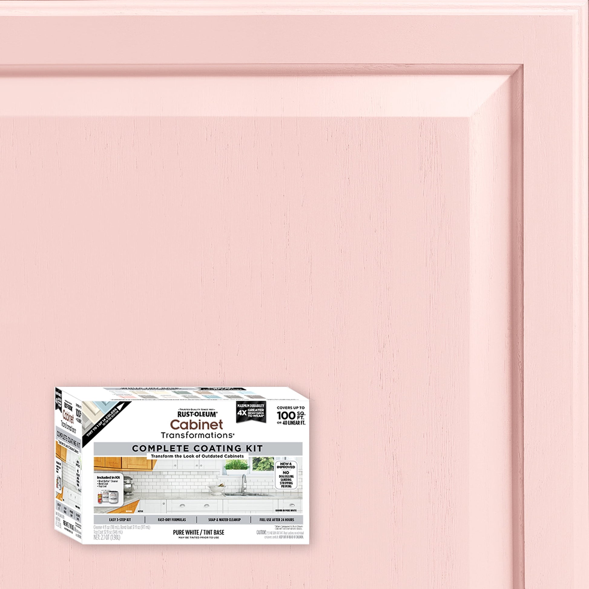 Cotton Candy, Rust-Oleum Cabinet Transformations Satin Coating Kit-37467816T, Quart