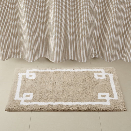 Cotton Tufted Bath Rug 20x30 Inches Medium Pile Bathroom Mat Soft Comfortable Bath Mat with Non-Slip Latex Backing Hotel Style Decorative Rug for Bathroom Shower Tub