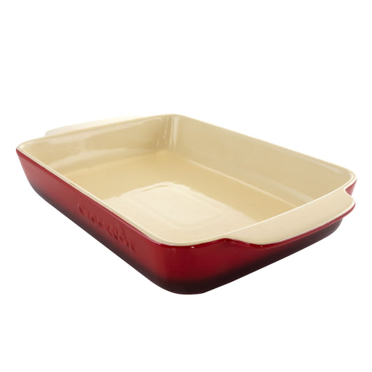 Crock Pot Artisan 4 Quart Stoneware Bake Pan in Red
