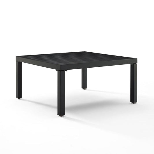 Crosley Furniture Piermont Modern Metal Outdoor Sectional Coffee Table in Black