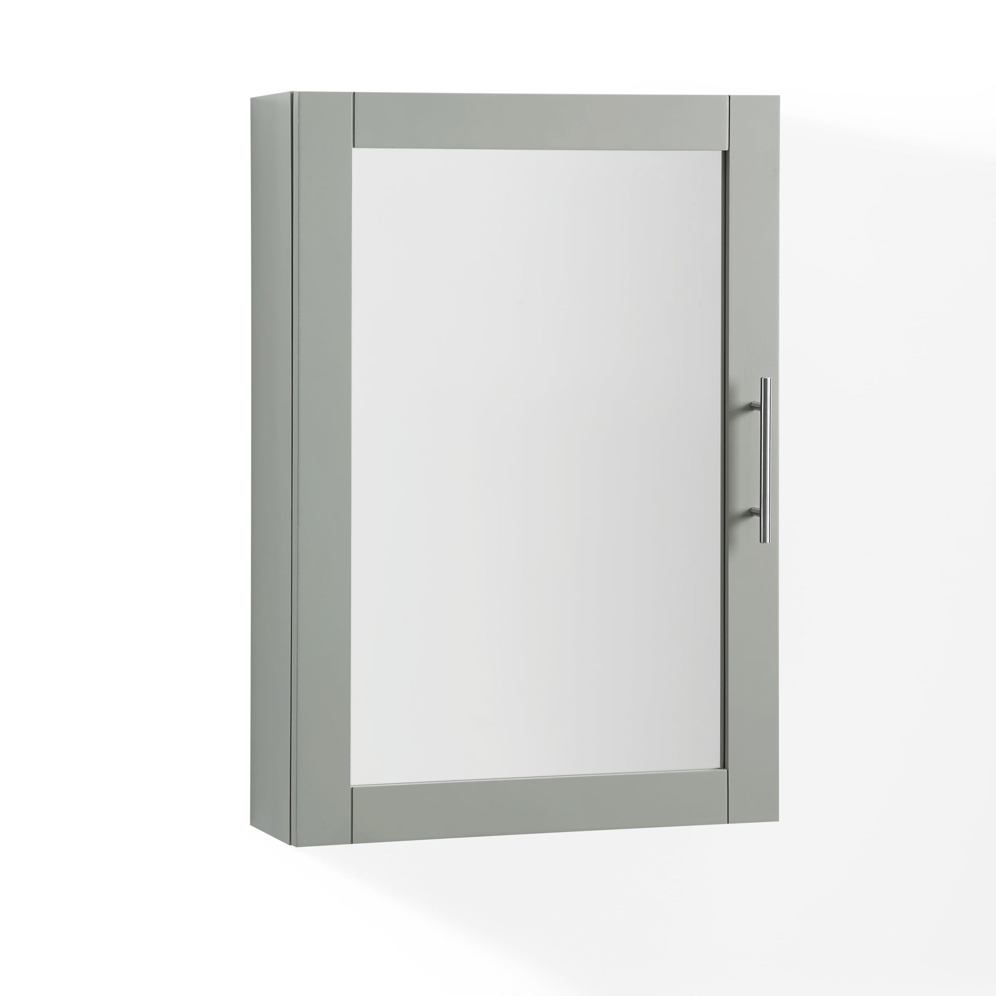 Crosley Furniture Savannah MDF Wood Mirrored Wall Cabinet in Gray/Clear