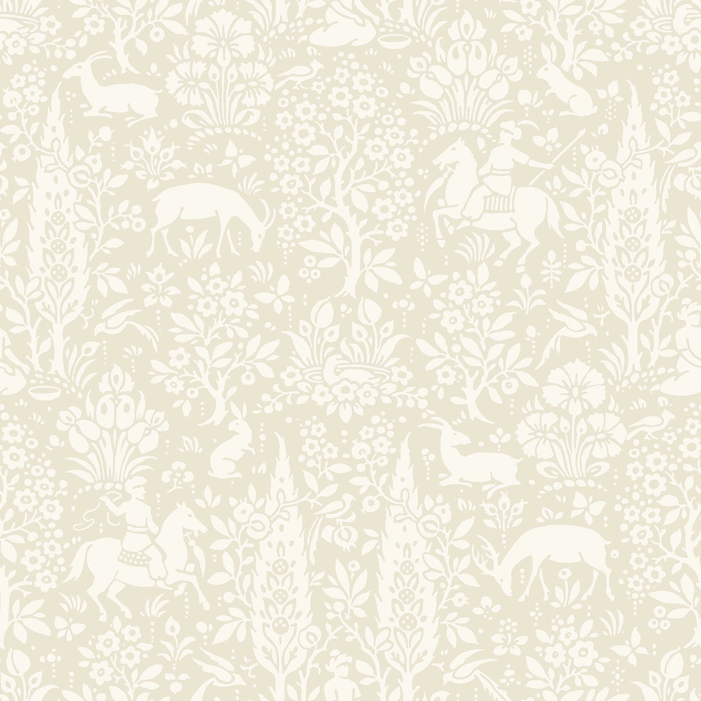 Crown Sherwood Cream Woodland Printed Wallpaper