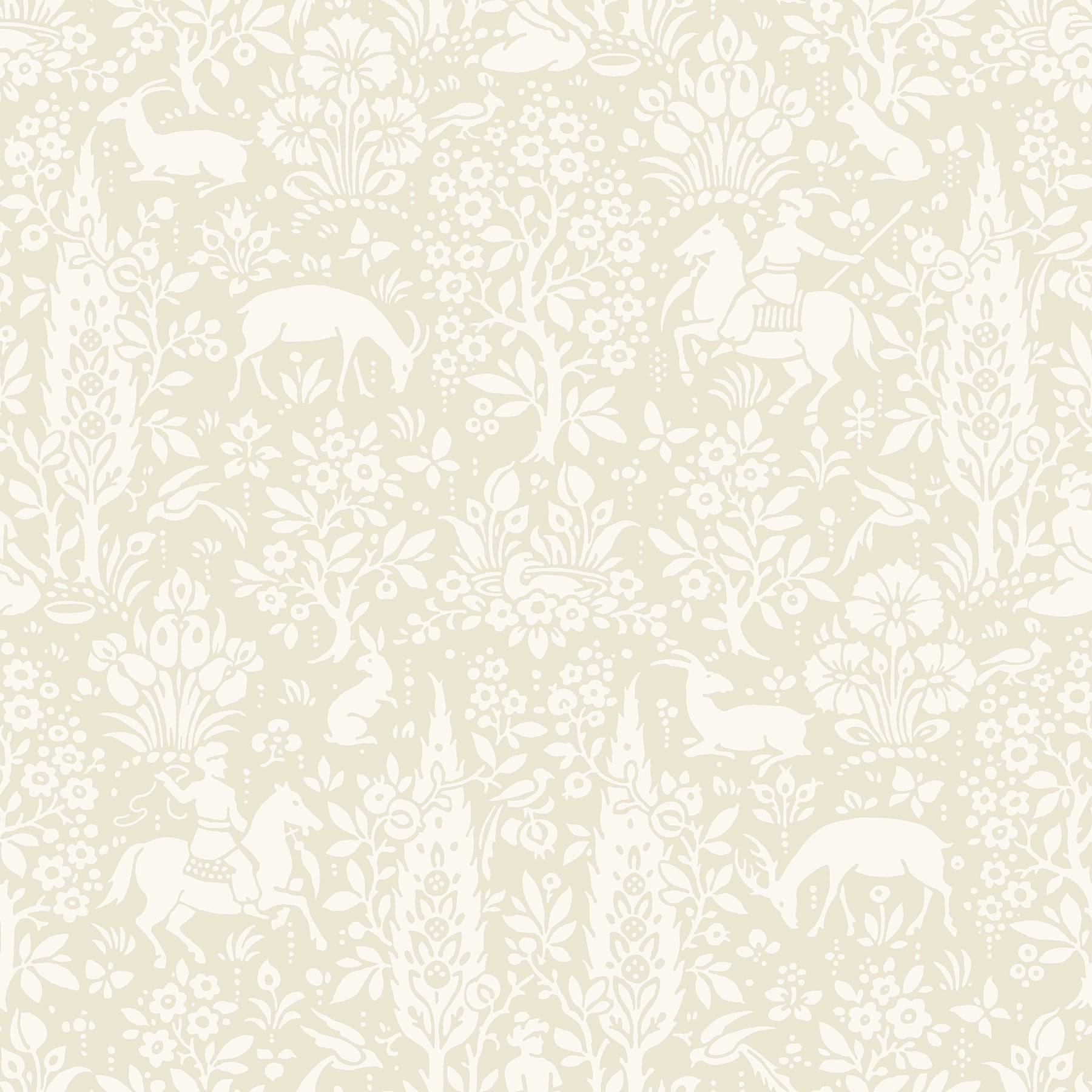 Crown Sherwood Cream Woodland Printed Wallpaper