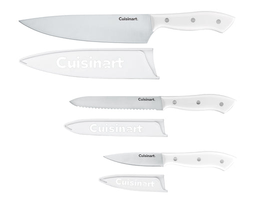 Cuisinart Classic Triple Rivet Stainless Steel 3 Piece Knife Block Set with Blade Guards