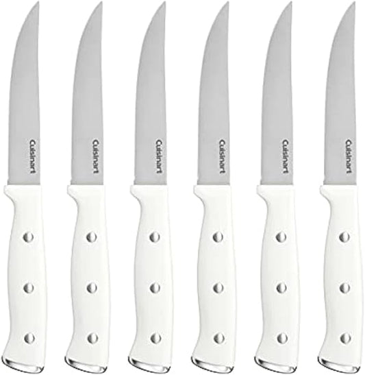 Cuisinart C77WTR-6PSK White Triple Rivet Steak Knife Set, 6 pc