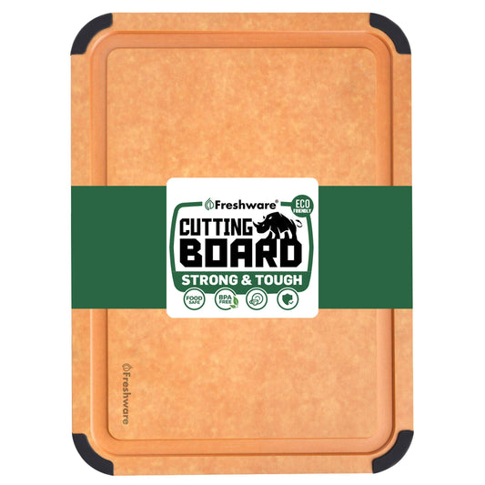 Cutting Board for Kitchen Dishwasher Safe, Wood Fiber Cutting Board, Eco-Friendly, Non-Slip, Juice Grooves, Non-Porous, BPA Free, Natural Slate (Medium (14.6.7 by 11 Inch))