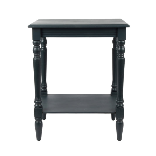 Decor Therapy Simplify Accent Storage Shelf End Table, Traditional Style, Navy 24" x 19.5" x 15.75"