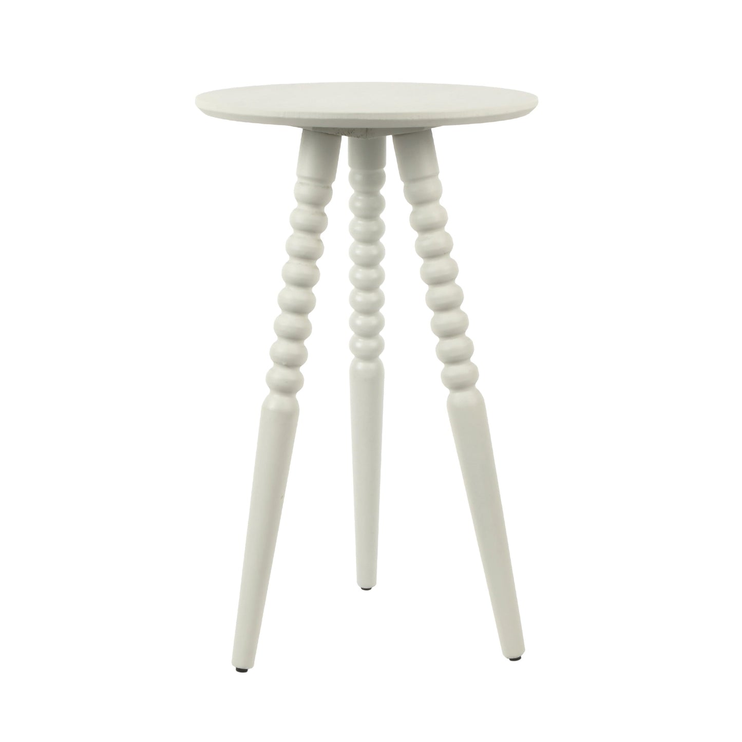 DÃ©cor Therapy Mesa Auxiliar Redonda Compacta Silverwood Allison con Patas Torneadas, Vidrio Marino