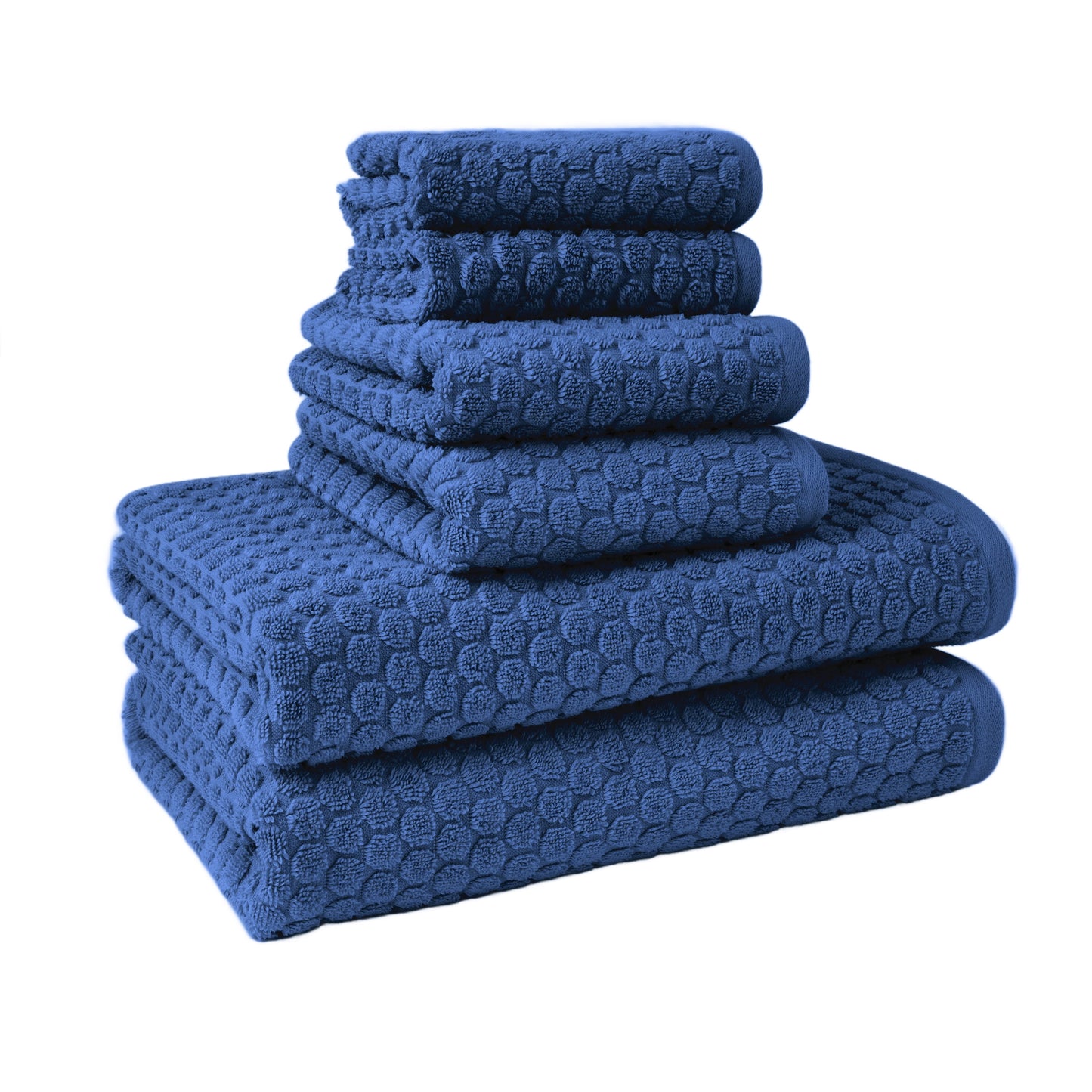 Beautiful by Drew Barrymore Juego de Toallas de BaÃ±o de 6 Piezas con Puntos, Suave 100% AlgodÃ³n, Azul Nightshadow