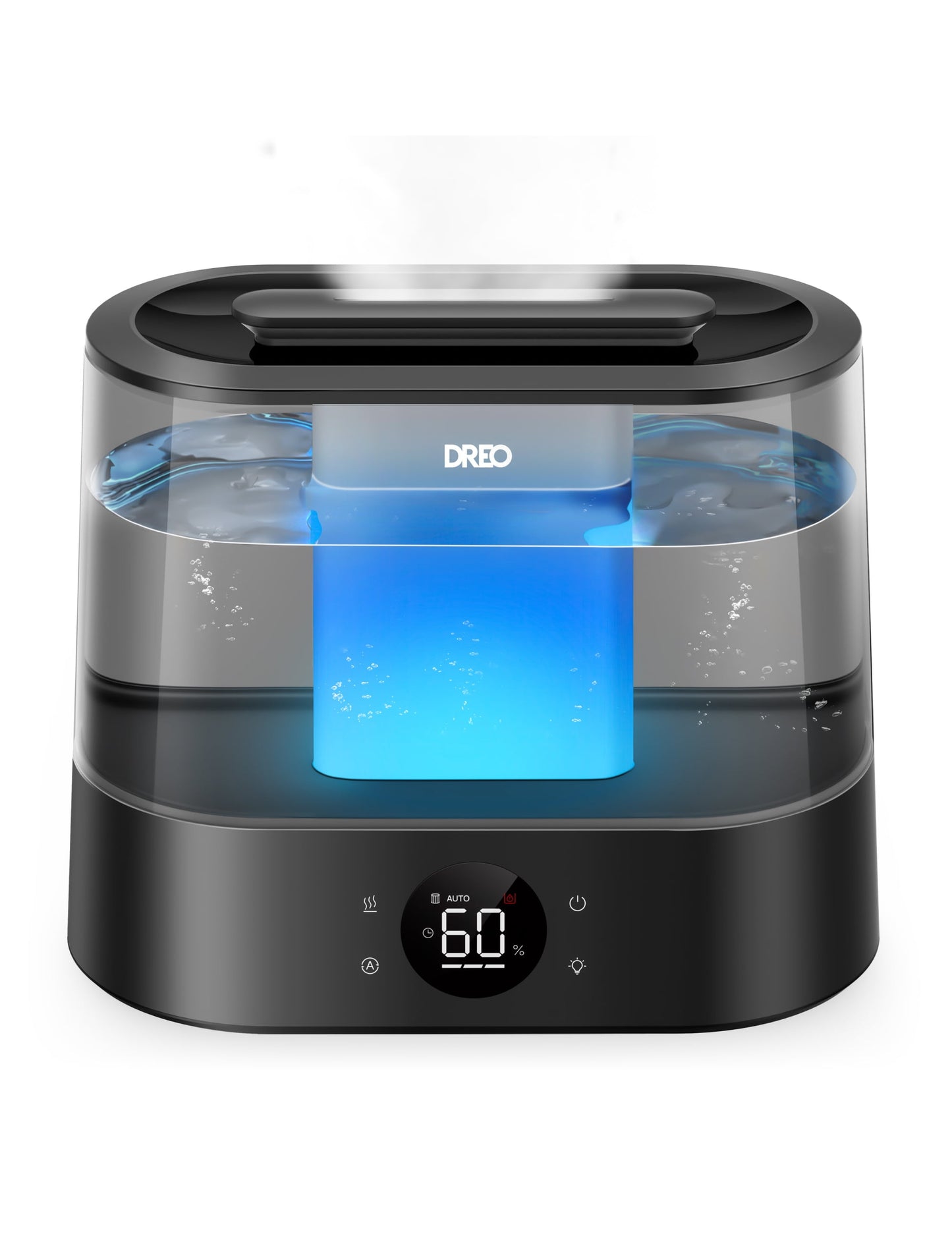 DREO 1.06 gal Cool Mist Humidifier with Night Light for Large Roorm 36H Runtime Top-Fill 28dB Quiet for Bedroom, Black