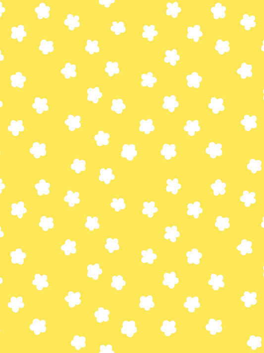 Daisy Removable Vinyl Wallpaper by Barbie - Yellow