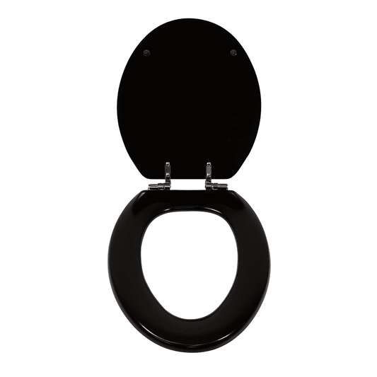 Design House Dalton Black Wood Elongated Soft Close Toilet Seat