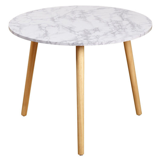 angelo isHome Darcy Modern Round Coffee Table, Natural/White Faux Marble