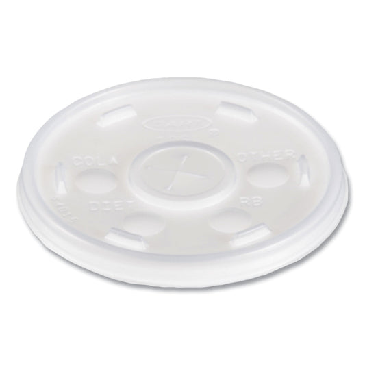 DartÂ® Plastic Cold Cup Lids, Fits 10 Oz Cups, Translucent, 100 Pack, 10 Packs/carton