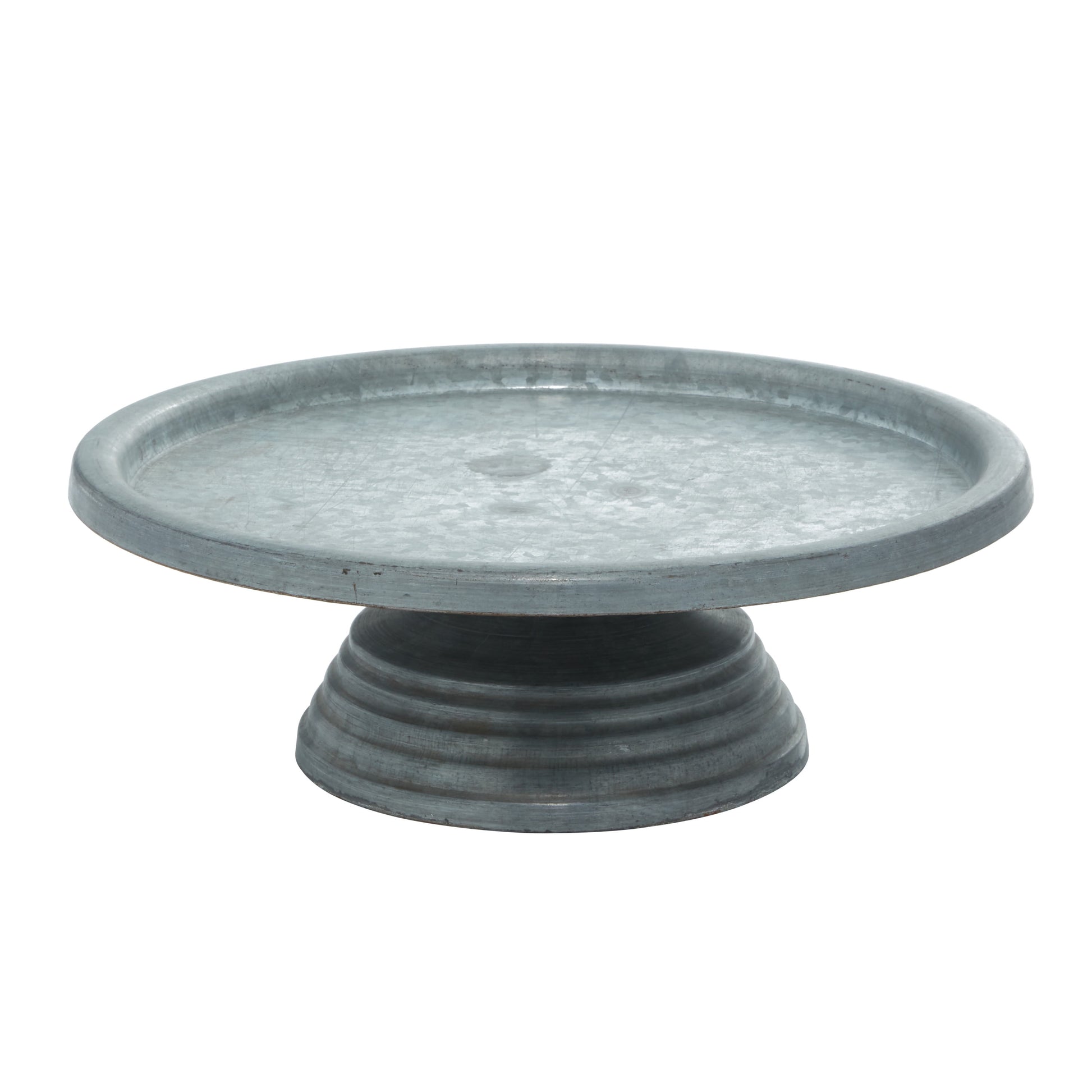 DecMode 13" x 4" Gray Metal Galvanized Decorative Stand, 1-Piece