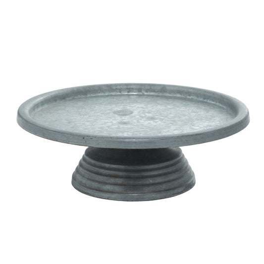 DecMode 13" x 4" Gray Metal Galvanized Decorative Stand, 1-Piece