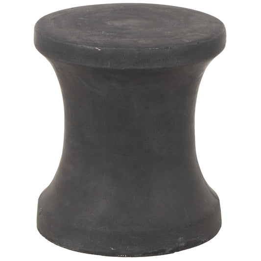 DecMode 14" x 16" Black Fiberclay Ceramic Outdoor Accent Table, 1-Piece