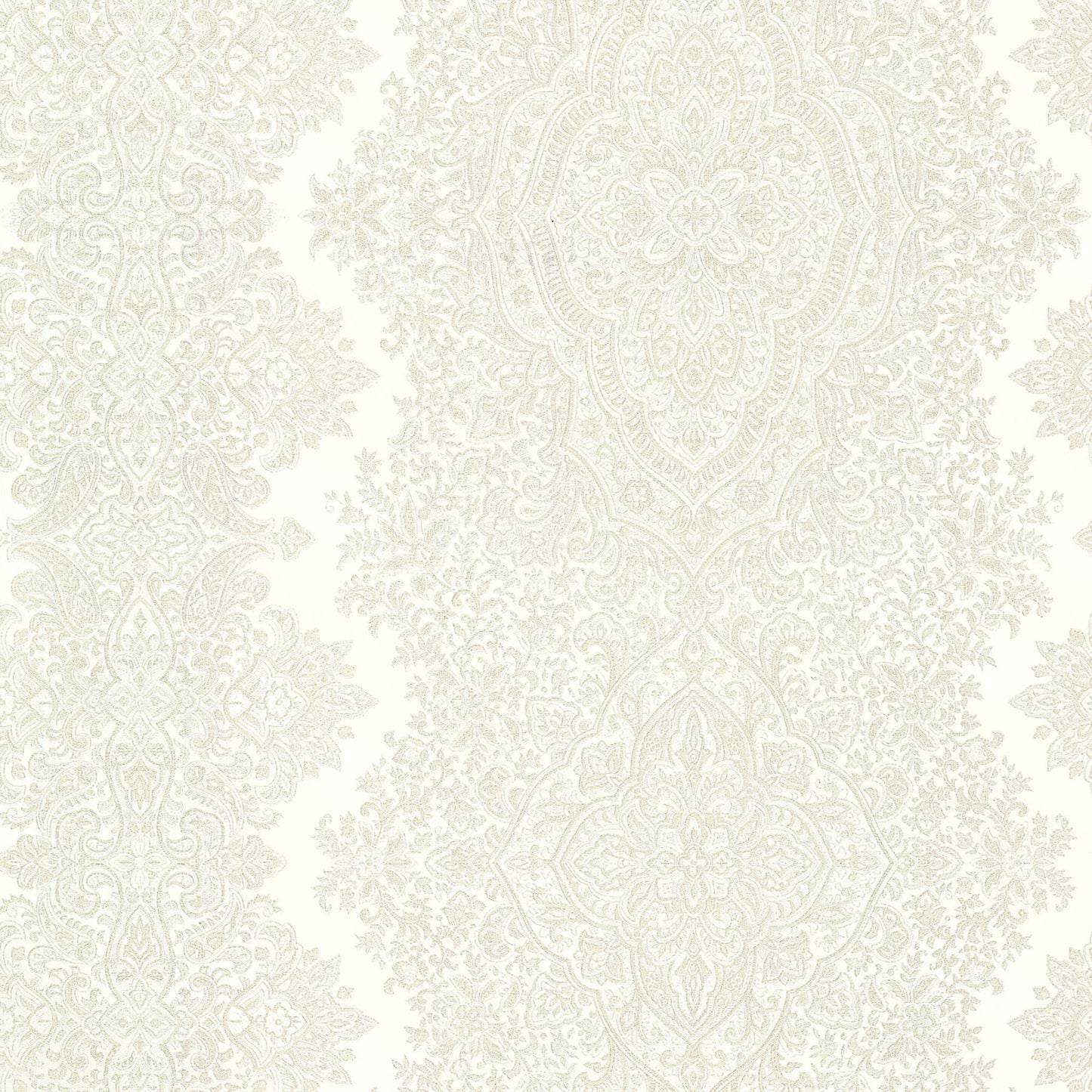 Benedict Cream Ornate Paisley Stripe Wallpaper