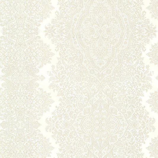 Benedict Cream Ornate Paisley Stripe Wallpaper