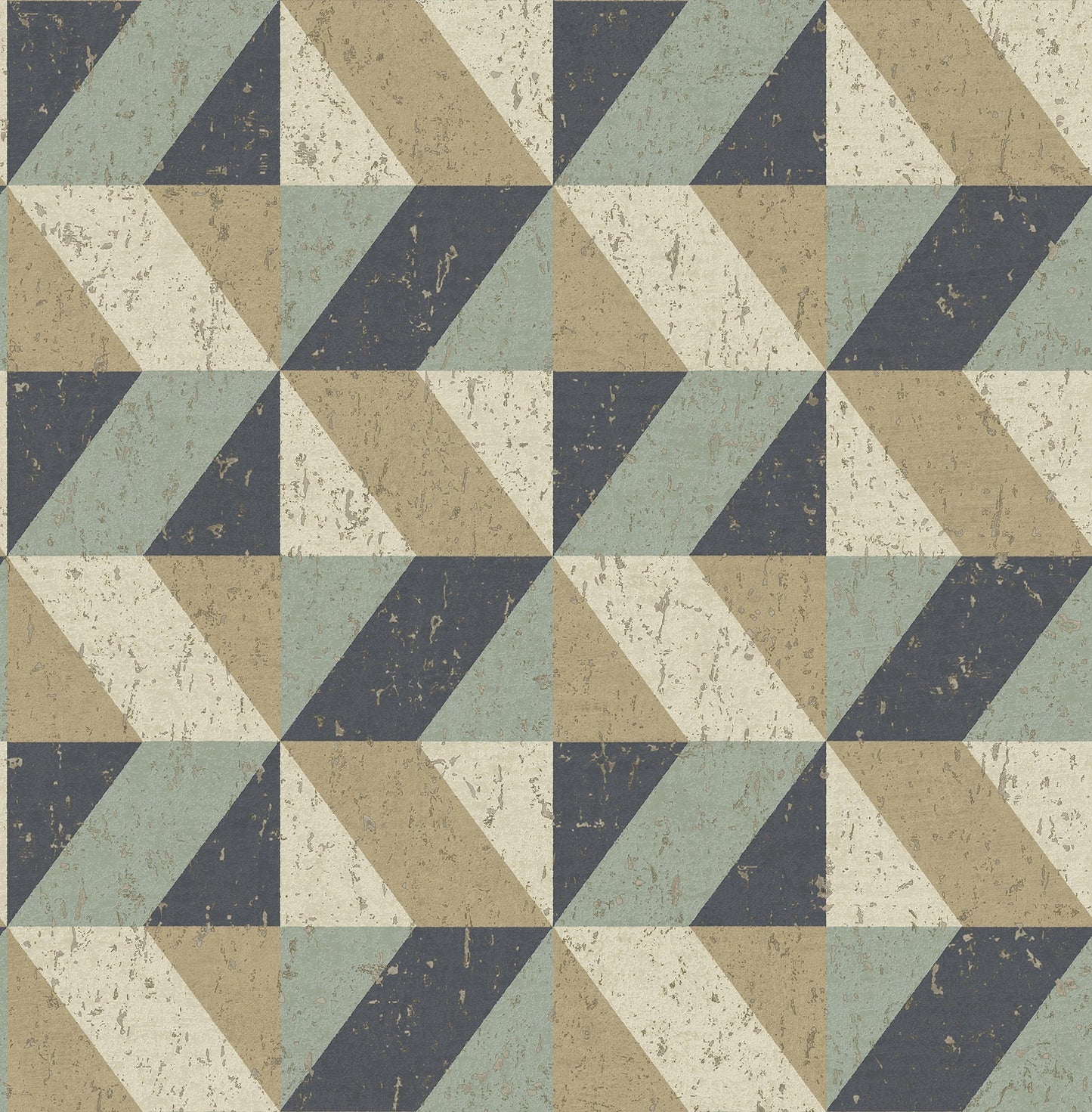 Decorline Cerium Blue Concrete Geometric Wallpaper