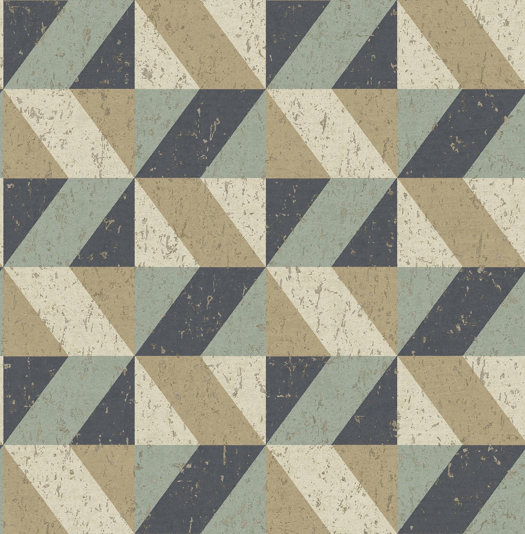 Decorline Cerium Blue Concrete Geometric Wallpaper