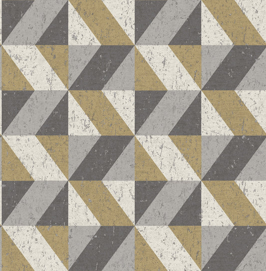 Decorline Cerium Moss Concrete Geometric Wallpaper