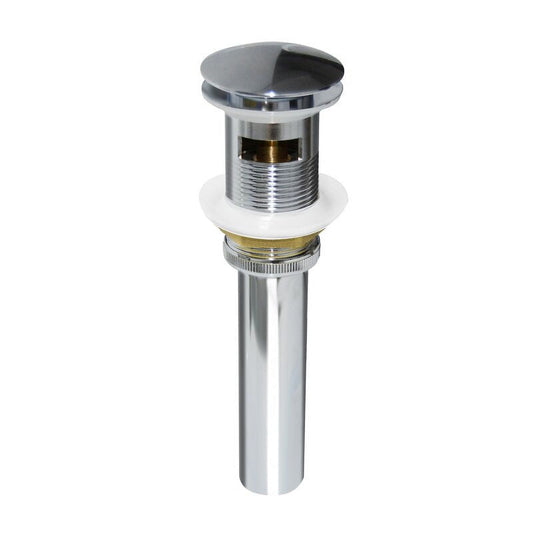 DeerValley DV-1D811 Bathroom Sink Drain Pop-Up Drain with Porcelain Ceramic Top Cap Vanity Basin Drain with Overflow Gloss White