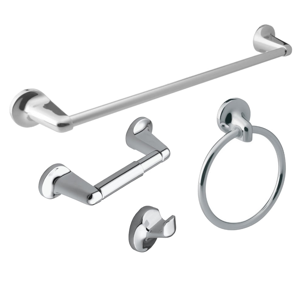 Design House Alta Bay 4-Piece Bathroom Accessory Set, Polished Chrome