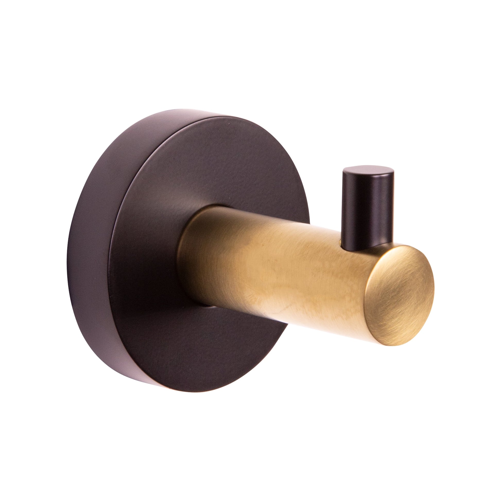 Design House Kelton Wall Mounted Robe Hook, Matte Black/Satin Gold