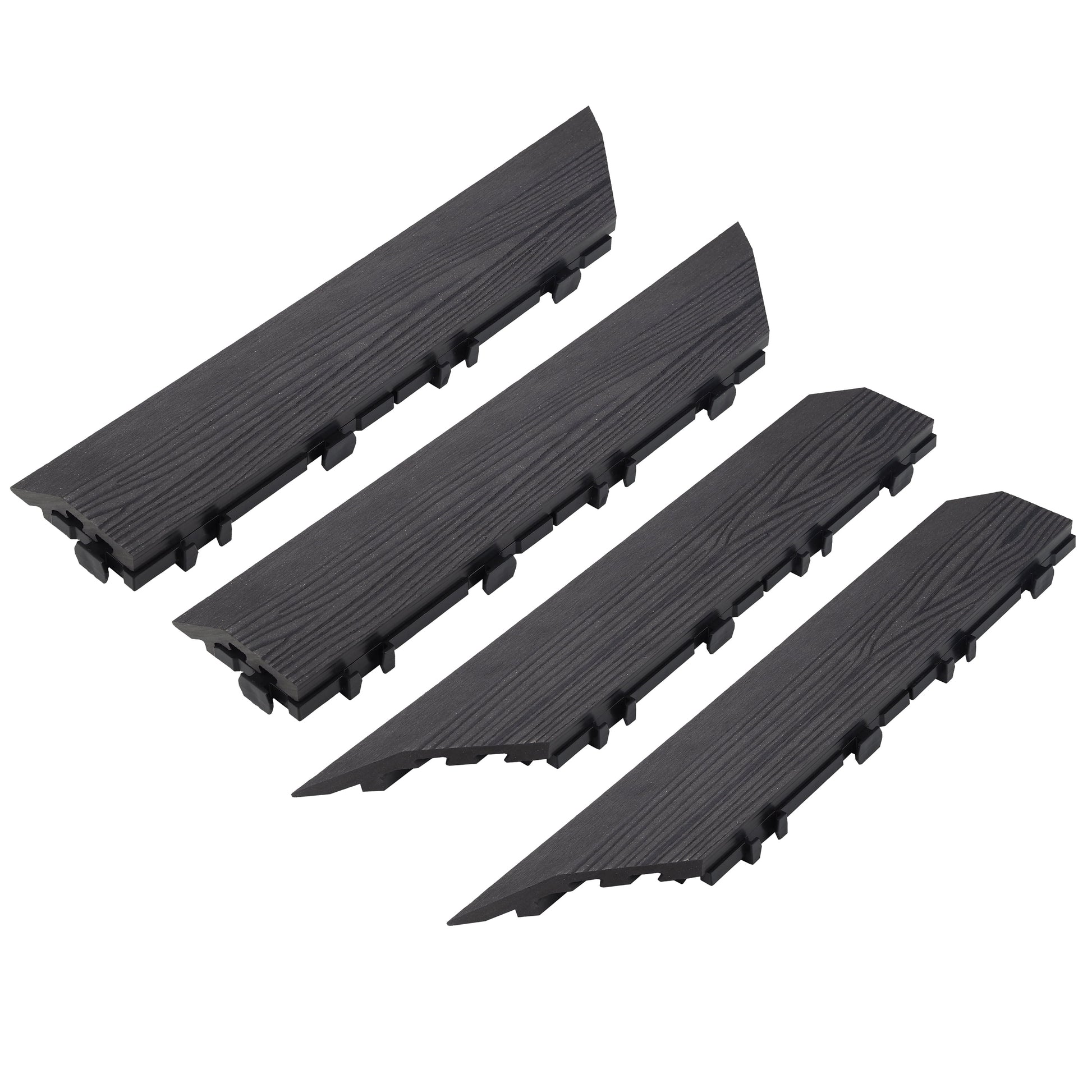 Design House Deck Tile Outside Corner Trim for Square Deck Tiles, Covers 6 Square Feet, Modern Ebony, 4-Pack