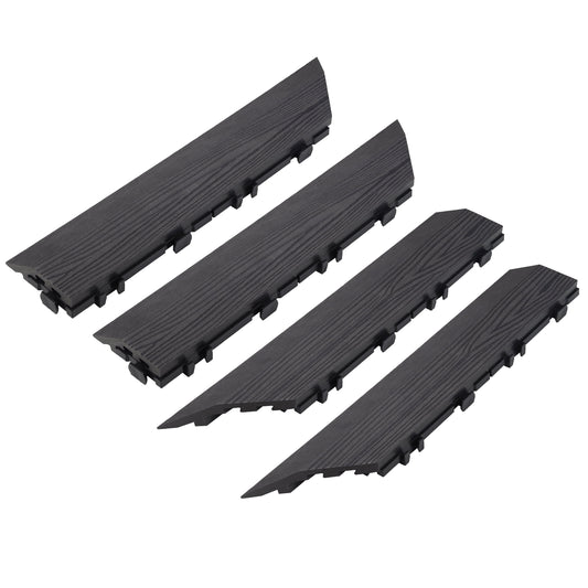 Design House Deck Tile Outside Corner Trim for Square Deck Tiles, Covers 6 Square Feet, Modern Ebony, 4-Pack
