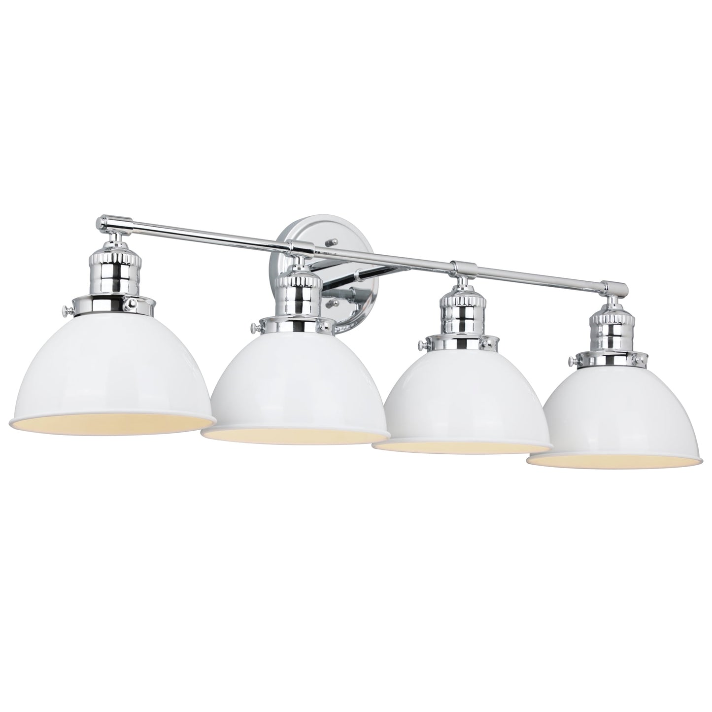 Design House Savannah Farmhouse 4-Light Indoor Dimmable Vanity Light, White/Polished Chrome
