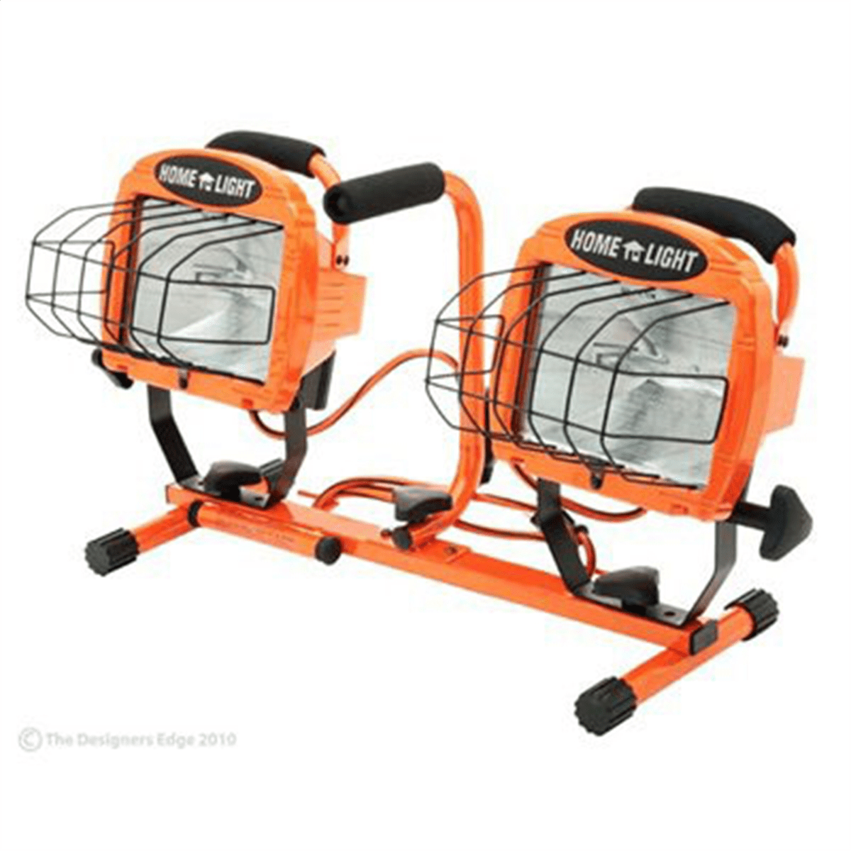 Designers Edge L14SLED Orange 1000-Watt Twin-Head Adjustable to 68" Halogen Work Light with Telescoping Tripod Stand