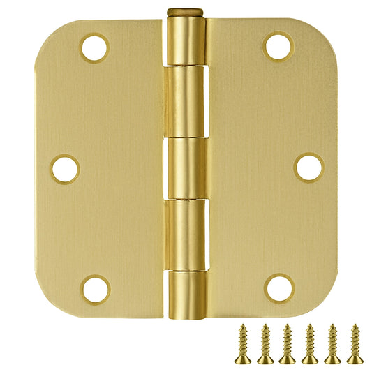 Design House 9-Pack 3.5" H x .625" Radius Butterfly Interior/Exterior Door Hinges, Satin Brass
